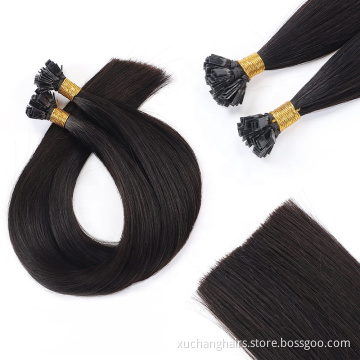 Wholesale Price Keratin Flat Tip Hair Extension Pre Bonded Remy 100 Human Hair Extensions